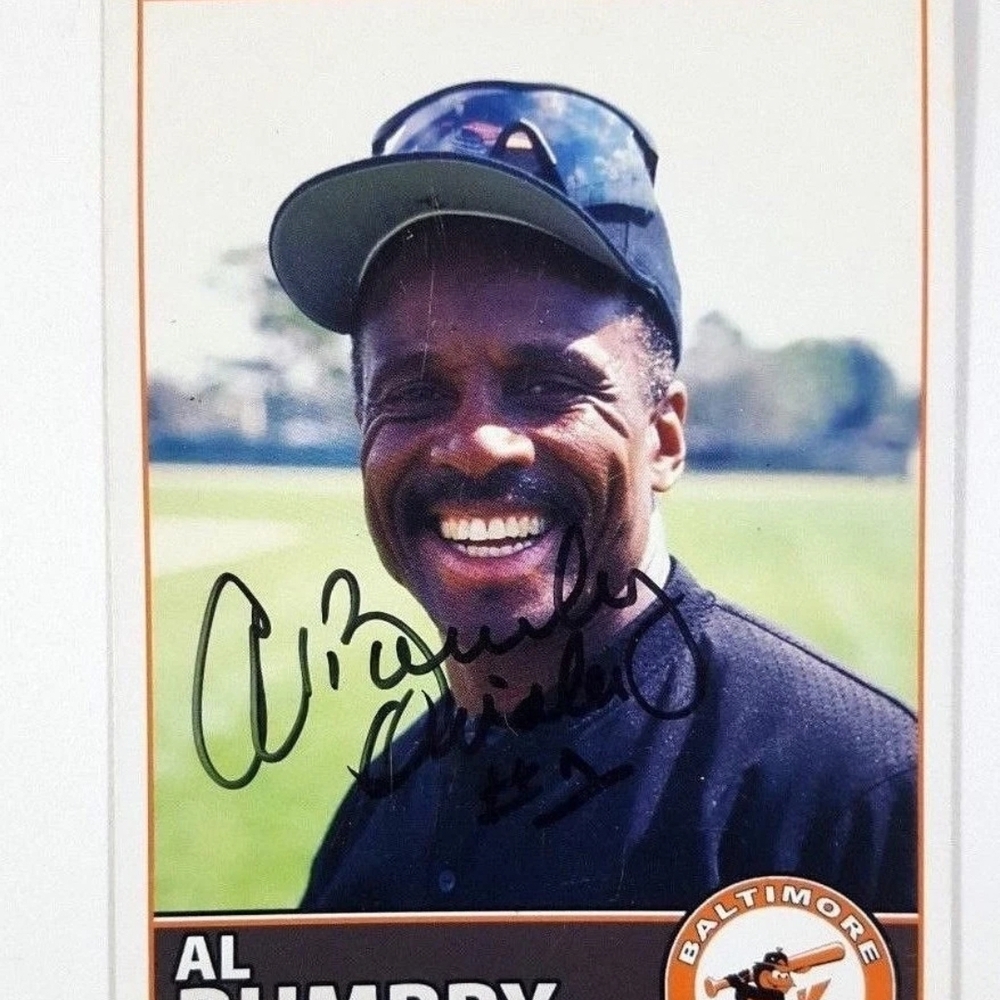 Al Bumbry SIGNATURE AUTOGRAPH Large Card Baltimore Orioles 218-bb18